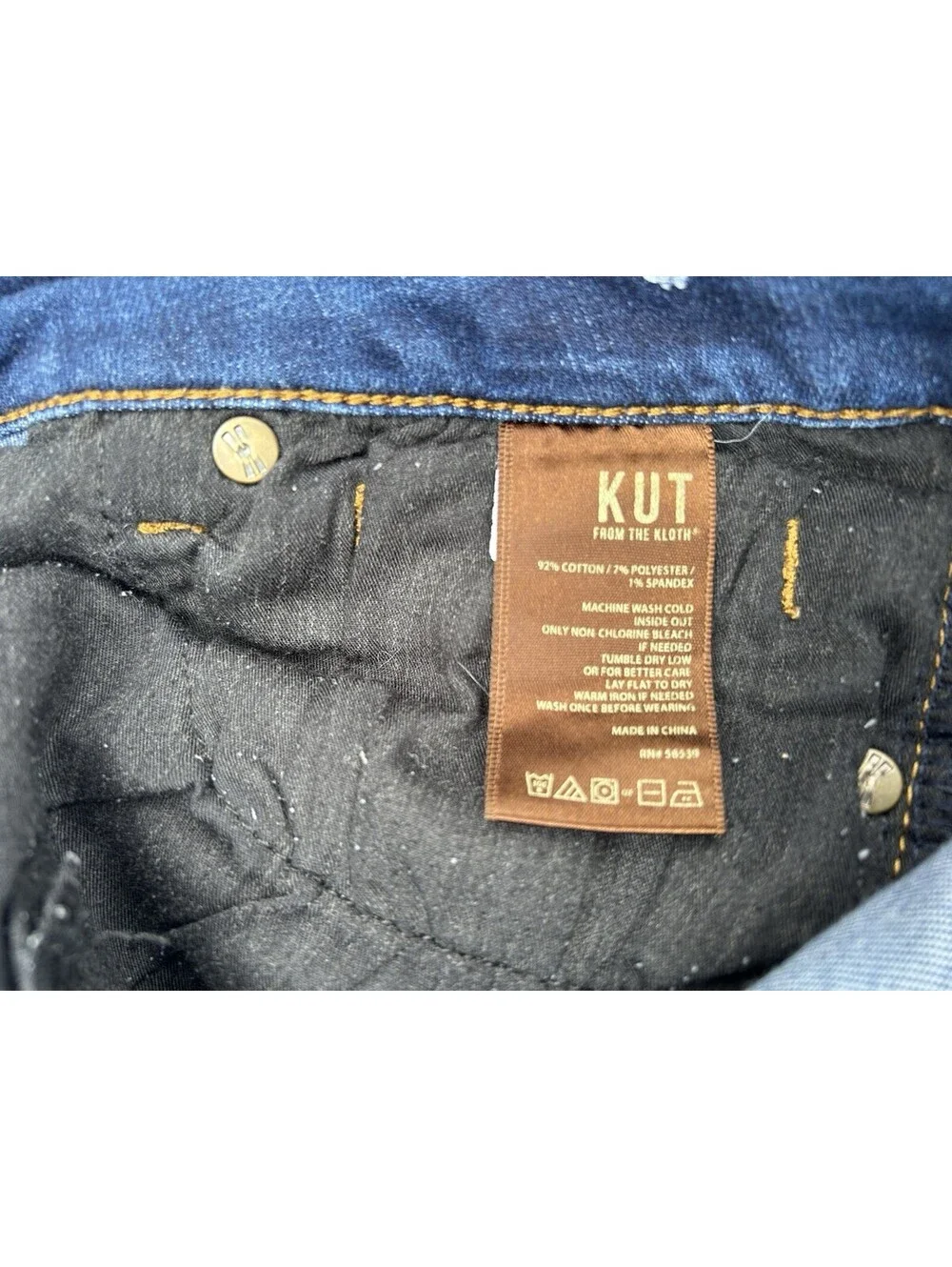 KUT From Kloth Toothpick Skinny Denim Jeans Womens 10P Blue Denim Cotton Blend